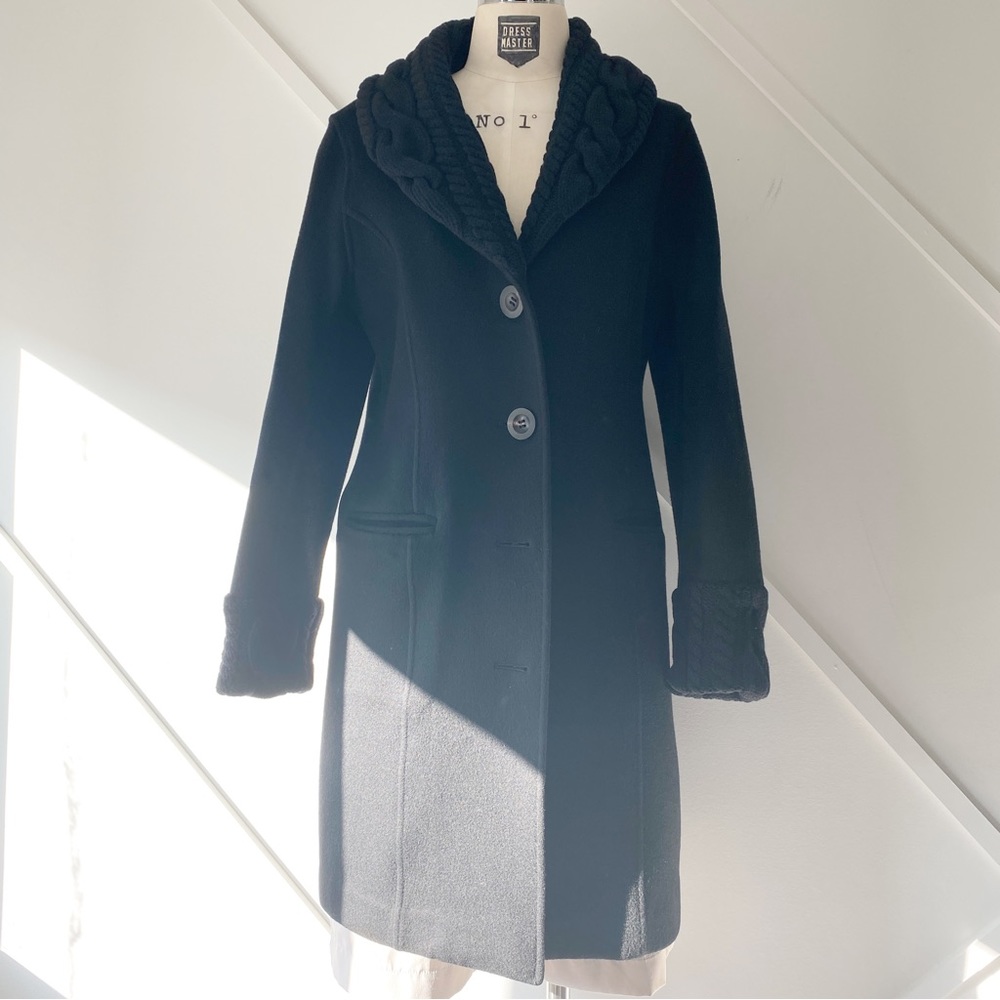 Sofia Cashmere Single Breast Wool Cashmere Blend Coat - 6 (approx S/M)